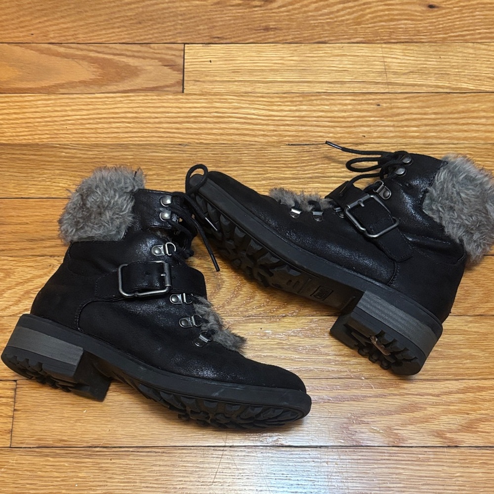 Black Carlos Fur-Lined Women's Boots 6.5